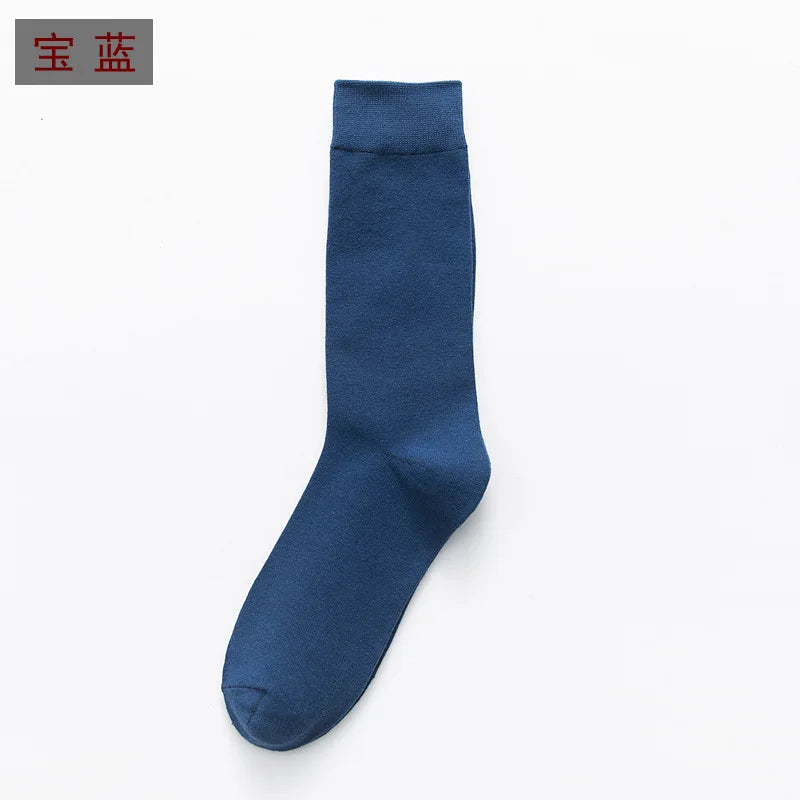 5Pairs New High Quality Business Casual Men Socks Black Men's Dress Long Socks Autumn Keep Warm Colorful Full Happy Socks Male