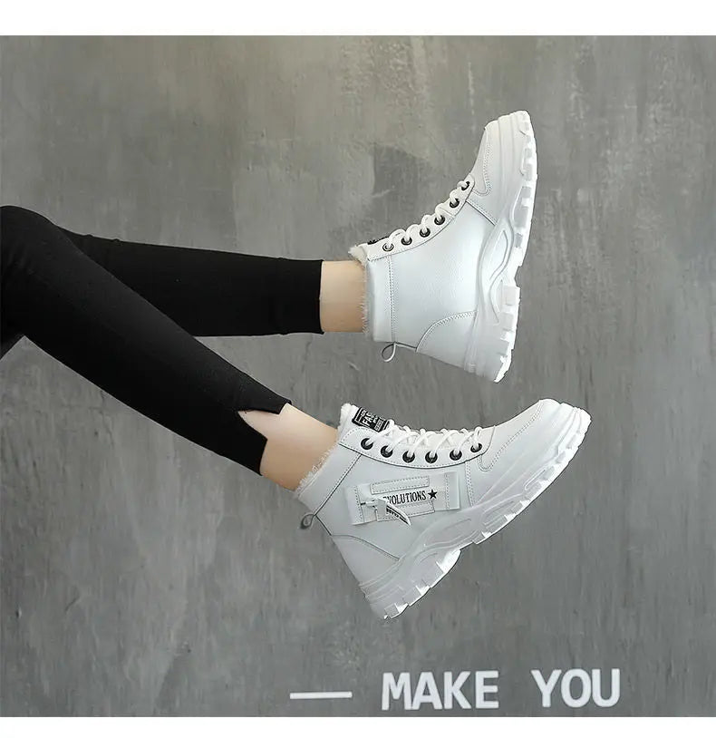 Winter Ladies Shoes  Lace up Women Sneakers Snow Ankle Boots Waterproof Warm Platform Botas woman footwear botas de mujer