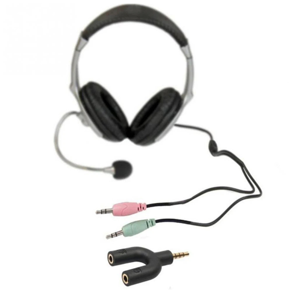 3,5mm Stereo Y Splitter Audio Stecker auf 2 Weibliche Mic Headset Jack Stecker Adapter Neu