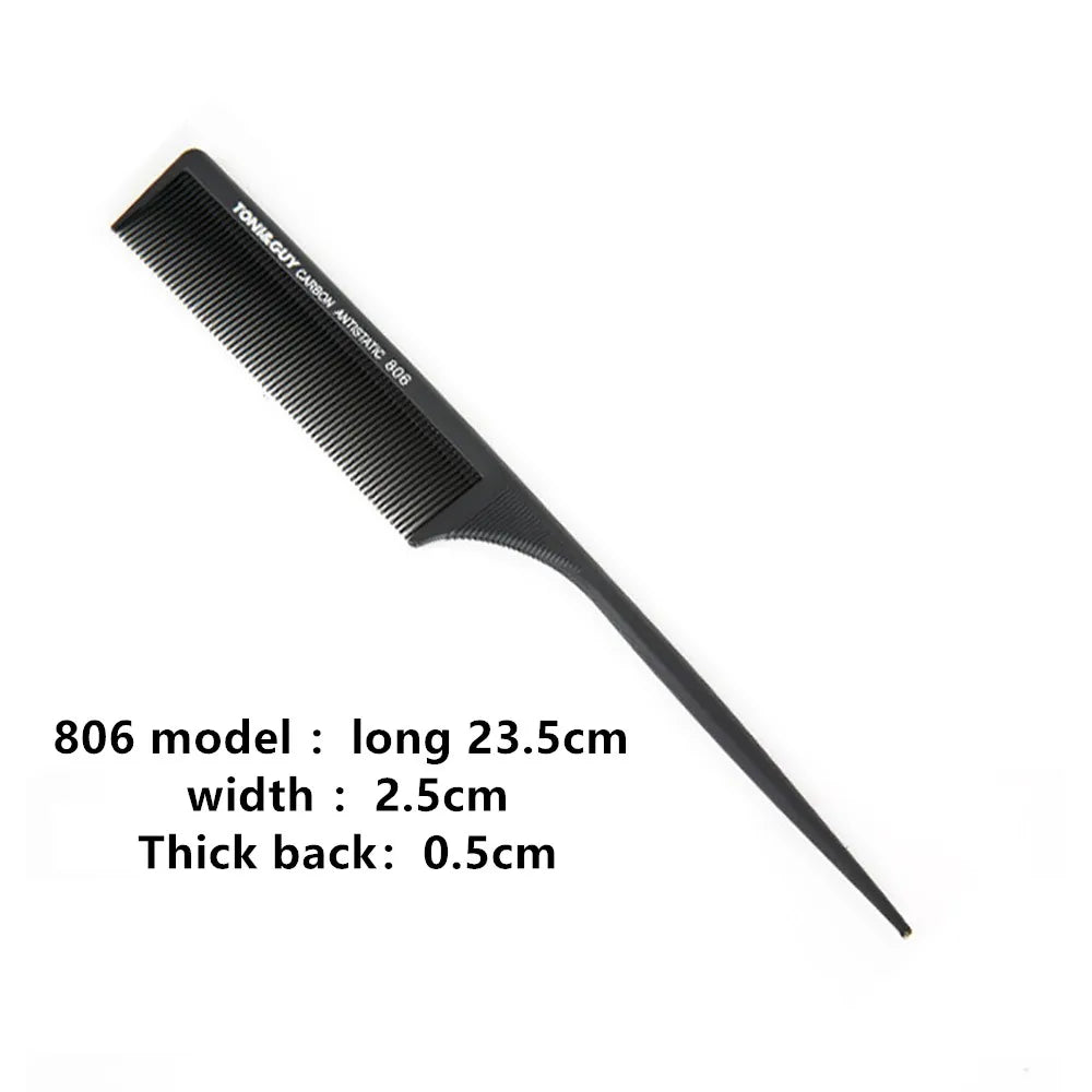 Hair Comb Anti-static Carbon Hair Brush Professional Pro Hairdressing Barbers Handle Brush Salon Hair Styling Tools