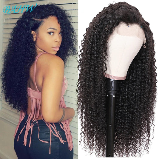Brazilian Raw Kinky Curly 13x4 Lace Frontal Wig Pre-Plucked Human Hair Wigs with Baby Hair Natural Hairline 4x4 Lace Closure Wig