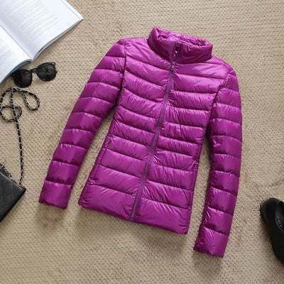 2024 New Casual 90% Ultra Light White Duck Down Jacket Women Autumn Winter Warm Coat Lady Plus Size Jackets Female Hooded Parka