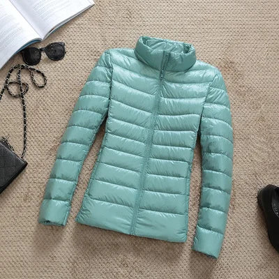 2024 New Casual 90% Ultra Light White Duck Down Jacket Women Autumn Winter Warm Coat Lady Plus Size Jackets Female Hooded Parka