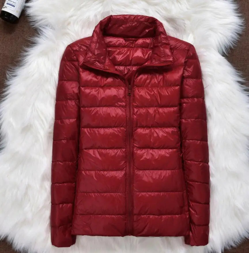 Winter Women Ultralight Thin Down Jacket White Duck Down Hooded Jackets Long Sleeve Warm Coat Parka Female Portable Outwear