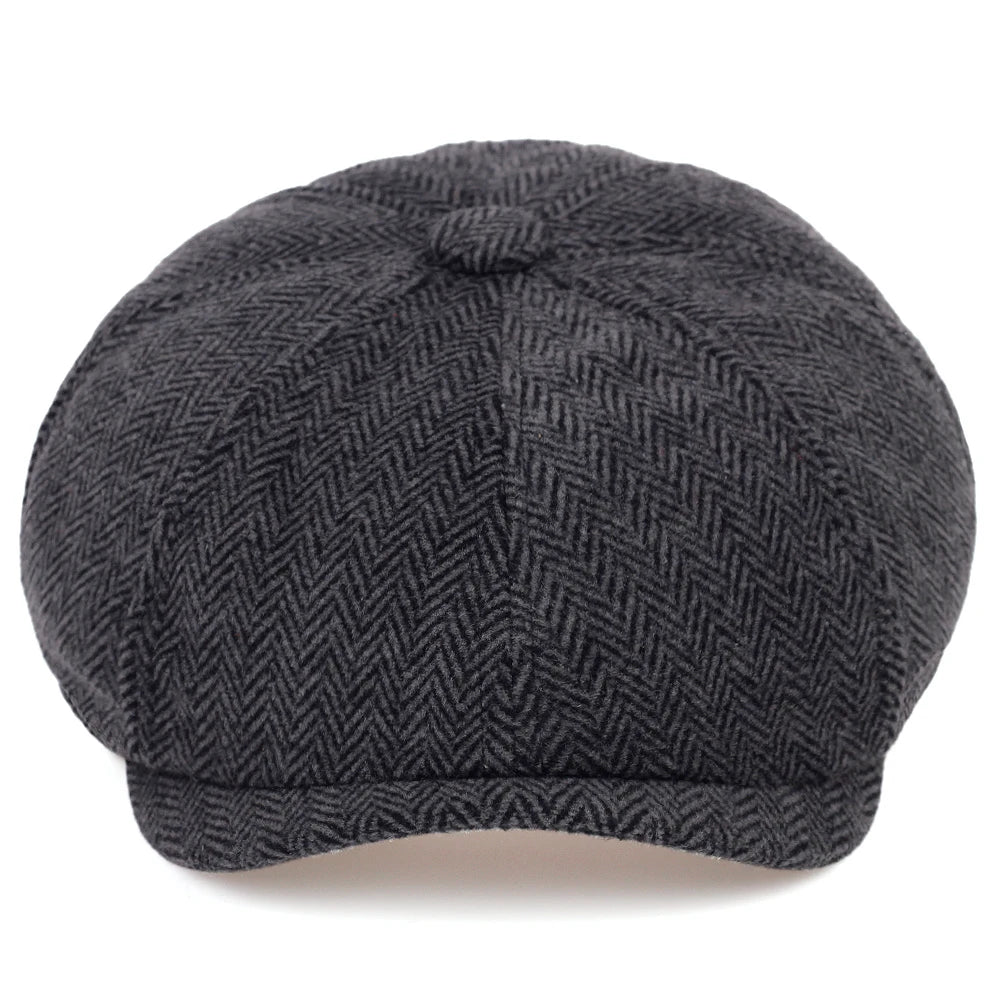 Fashion Wool Newsboy Caps Men Herringbone Flat Caps Women Coffee British Gatsby Caps Autumn Winter warm Woolen Hats gorras