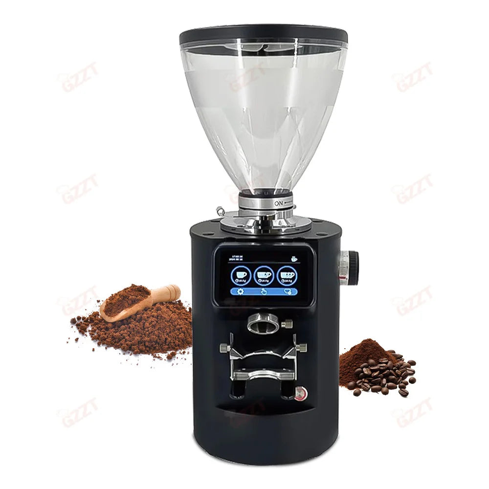 90MM Burr Automatic Coffee Grinder 3.5LBS Hopper Anti-jumping Bean Adjustable Thickness Cafe Grinding Machine Commercial Cafe