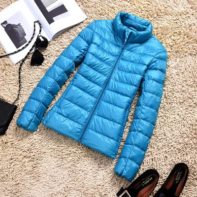 2024 New Casual 90% Ultra Light White Duck Down Jacket Women Autumn Winter Warm Coat Lady Plus Size Jackets Female Hooded Parka