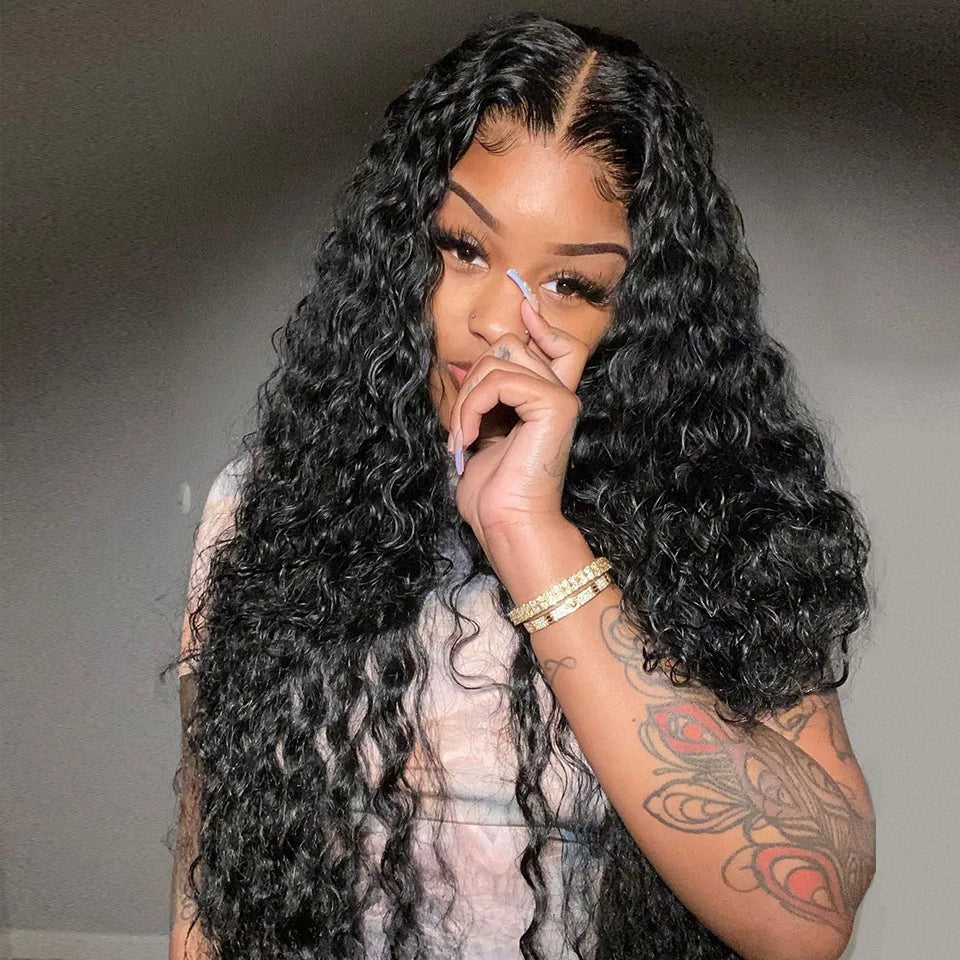 Brazilian Raw Kinky Curly 13x4 Lace Frontal Wig Pre-Plucked Human Hair Wigs with Baby Hair Natural Hairline 4x4 Lace Closure Wig