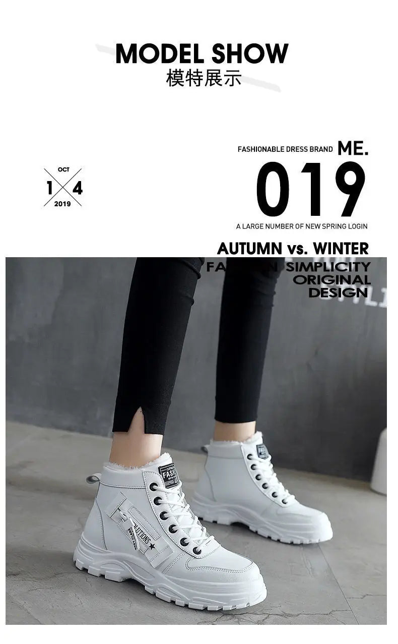 Winter Ladies Shoes  Lace up Women Sneakers Snow Ankle Boots Waterproof Warm Platform Botas woman footwear botas de mujer