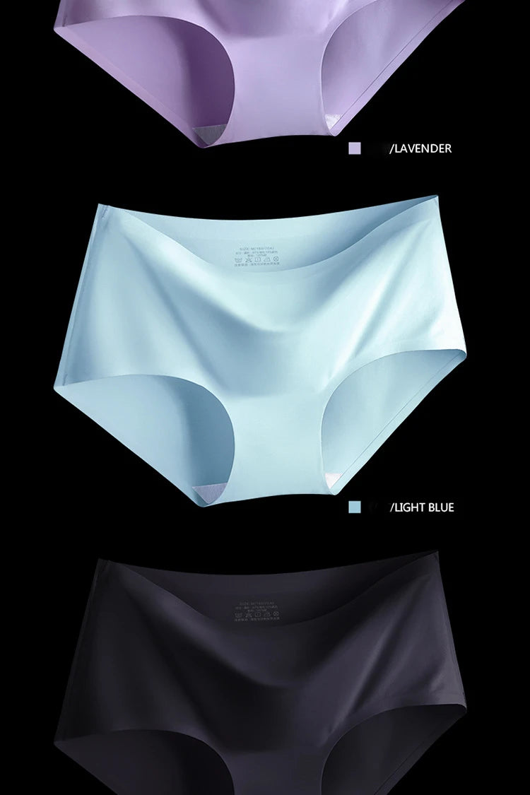 10PCS/Set Women's Panties Seamless Female Underwear Plus Size Cozy Briefs Breathable Silk Satin Lingerie Hot Sale Underpants