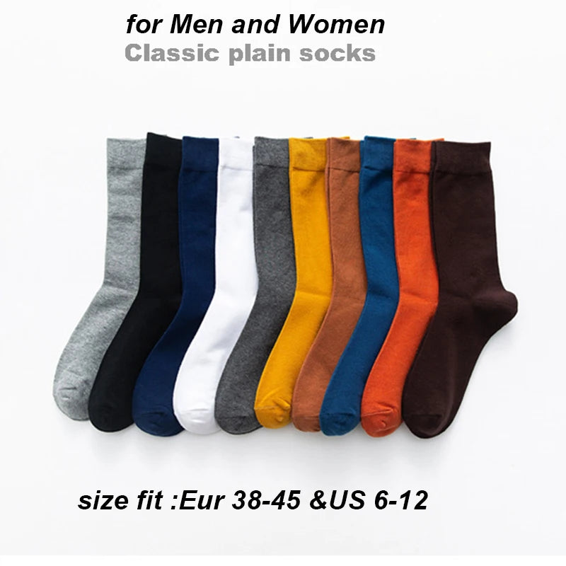 5Pairs New High Quality Business Casual Men Socks Black Men's Dress Long Socks Autumn Keep Warm Colorful Full Happy Socks Male