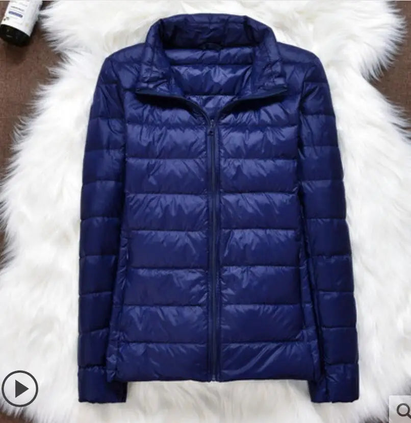 Winter Women Ultralight Thin Down Jacket White Duck Down Hooded Jackets Long Sleeve Warm Coat Parka Female Portable Outwear