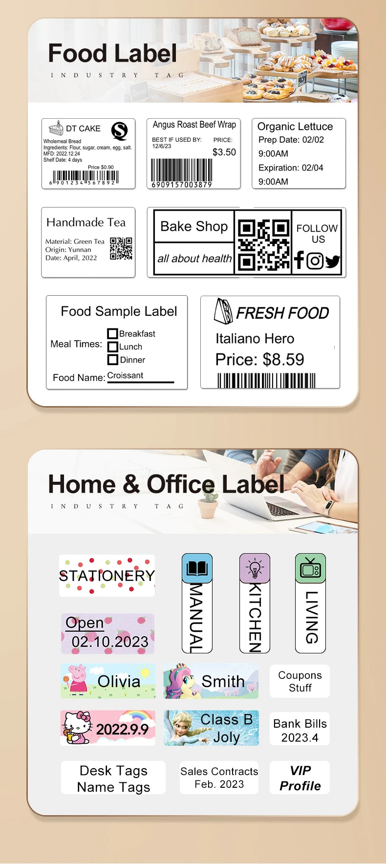 Portable Handheld Label Maker 58mm Warehouse Storage Shelf Label Shipping Package Label Sticker Printer