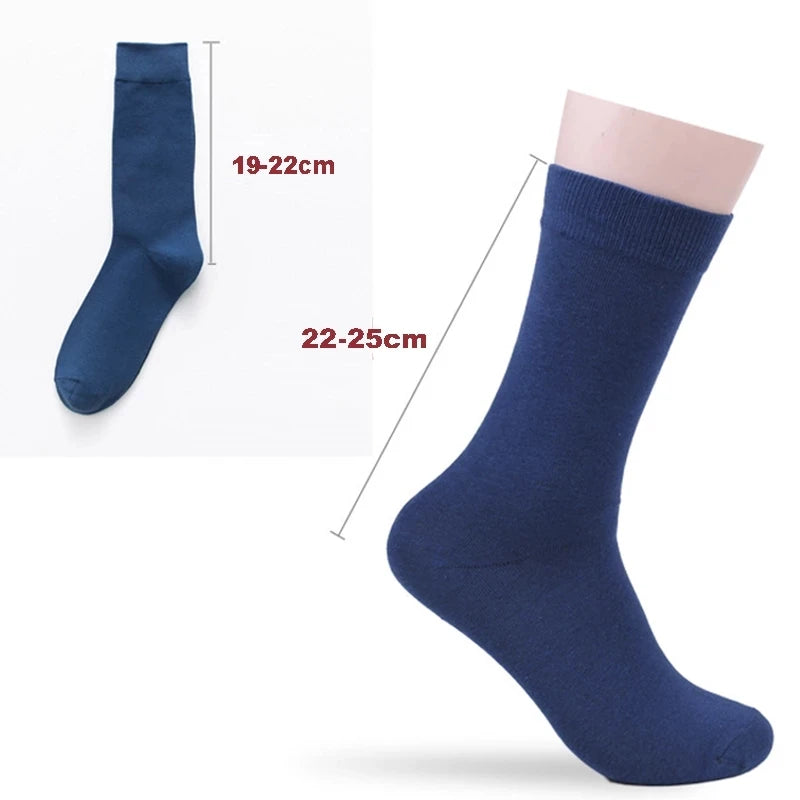 5Pairs New High Quality Business Casual Men Socks Black Men's Dress Long Socks Autumn Keep Warm Colorful Full Happy Socks Male
