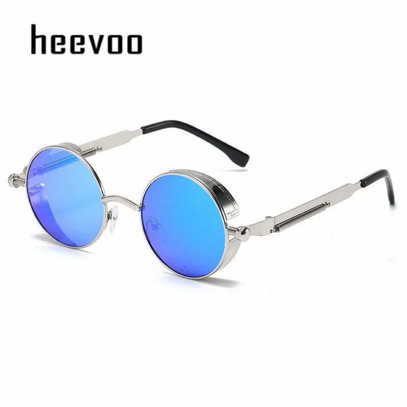 Metal Steampunk Sunglasses Men Women Fashion Round Glasses Brand Designer Vintage Sun Glasses High Quality Oculos de sol UV400