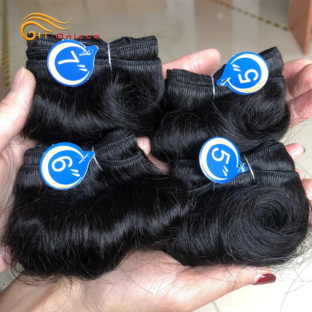 Ombre Curly Hair Bundles With Frontal Raw Brazilian Hair Weave Bundles With Lace Frontal Short Colored Hair Extensions