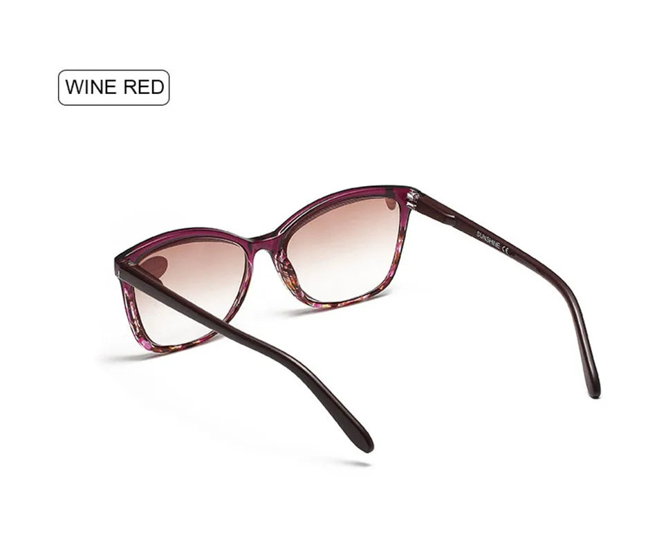 Sun Reading Glasses Women Brown Lens Floral Sunglasses Prebyopia Spectacles Eyeglasses Eyewear With Diopter +1.0to+4.0