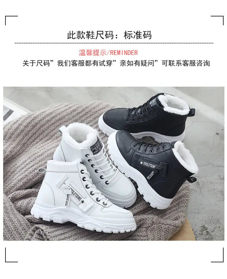 Winter Ladies Shoes  Lace up Women Sneakers Snow Ankle Boots Waterproof Warm Platform Botas woman footwear botas de mujer