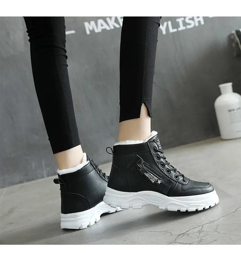 Winter Ladies Shoes  Lace up Women Sneakers Snow Ankle Boots Waterproof Warm Platform Botas woman footwear botas de mujer