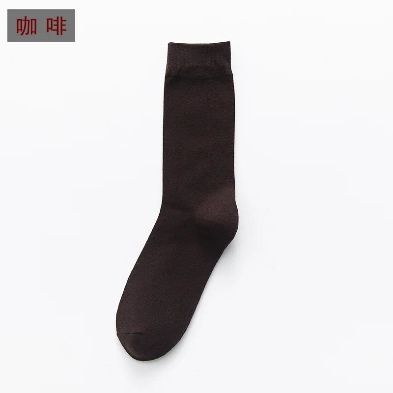 5Pairs New High Quality Business Casual Men Socks Black Men's Dress Long Socks Autumn Keep Warm Colorful Full Happy Socks Male