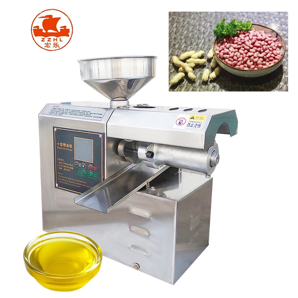 Automatic Sunflower Oil Pressing Machine Small Scale Home Use Peanut Sesame Coconut Oil Expeller Machine