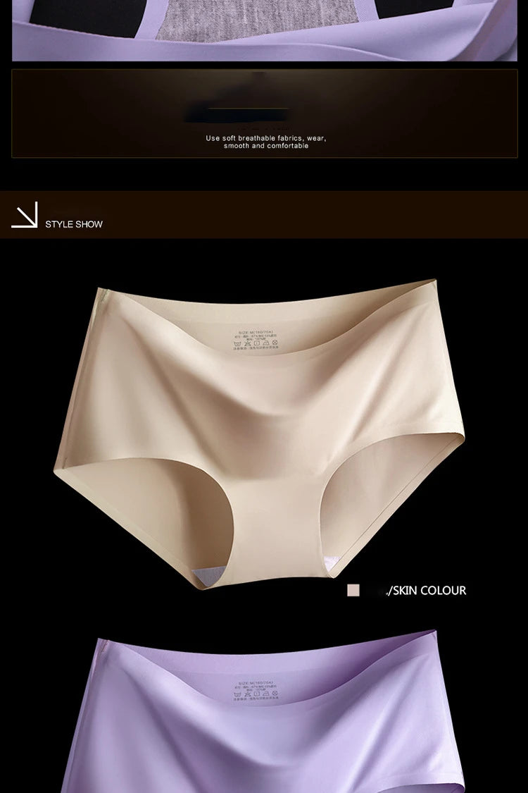 10PCS/Set Women's Panties Seamless Female Underwear Plus Size Cozy Briefs Breathable Silk Satin Lingerie Hot Sale Underpants