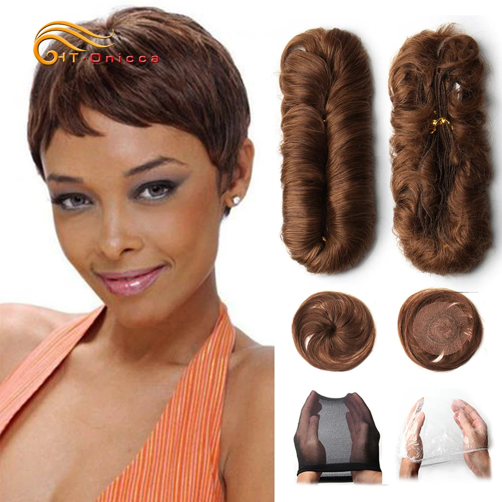 Brown Short Human Hair Bundles Raw Indian Curly Bundles 1B 99J 30 4 Colored 100% Remy Human Hair Extensions 3 4 5 Inches