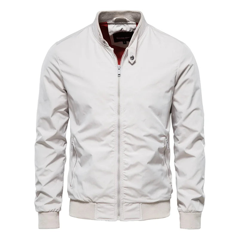 AIOPESON Solid Color Baseball Jacket Men Casual Stand Collar Bomber Mens Jackets Autumn High Quality Slim Fit Jackets for Men