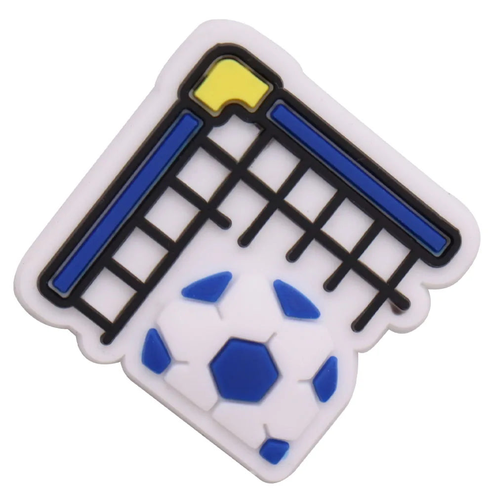 1-9PCS Sport Love Badminton Maniac PVC Shoe Charms For Clogs Pins Fit Wristbands Garden Shoes Button Decorations Kid Gift