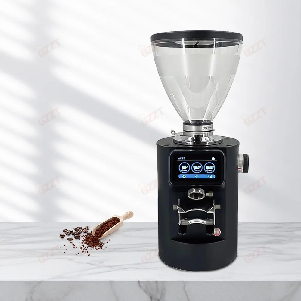 90MM Burr Automatic Coffee Grinder 3.5LBS Hopper Anti-jumping Bean Adjustable Thickness Cafe Grinding Machine Commercial Cafe