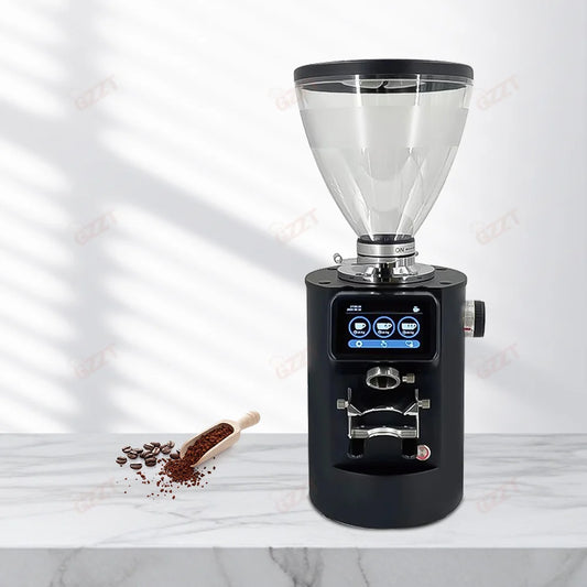 90MM Burr Automatic Coffee Grinder 3.5LBS Hopper Anti-jumping Bean Adjustable Thickness Cafe Grinding Machine Commercial Cafe