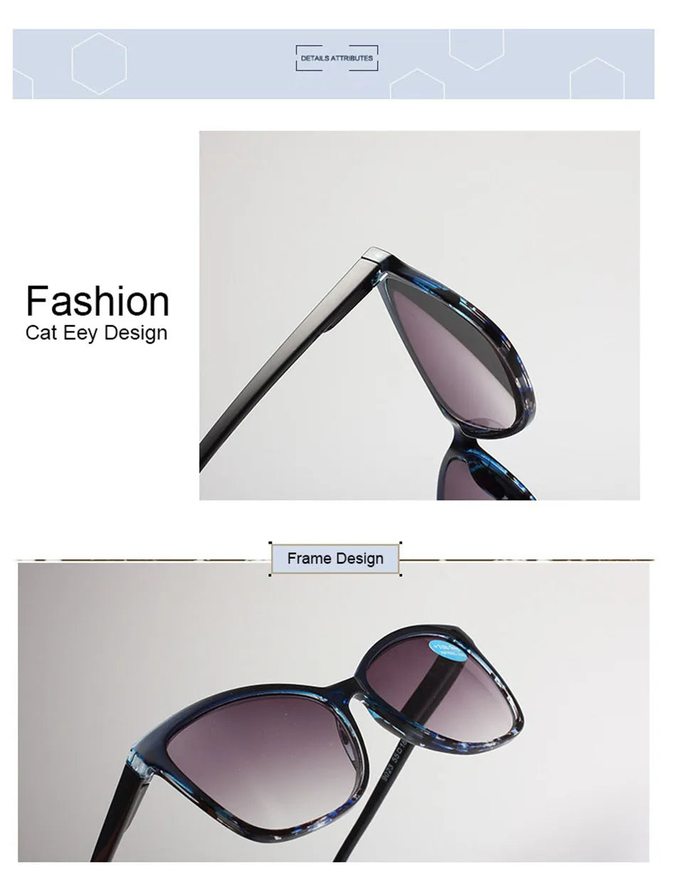 Sun Reading Glasses Women Brown Lens Floral Sunglasses Prebyopia Spectacles Eyeglasses Eyewear With Diopter +1.0to+4.0