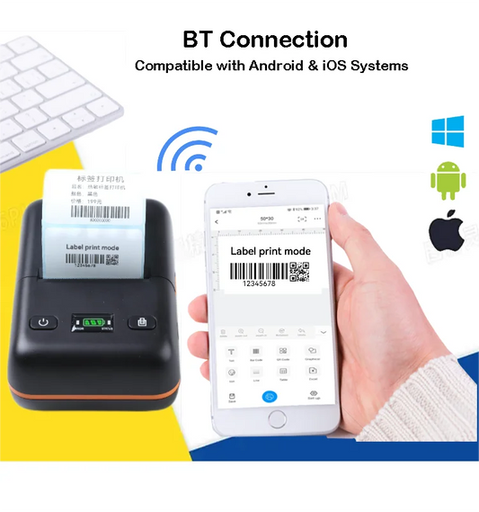 Portable Handheld Label Maker 58mm Warehouse Storage Shelf Label Shipping Package Label Sticker Printer