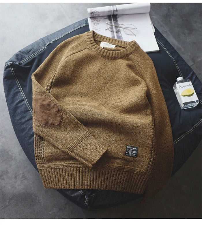 2025 New Men Pullover Sweater Autumn Fashion Casual Loose Thick O Neck Wool Knitted Oversize Harajuku Streetwear Knitwear M-5Xl