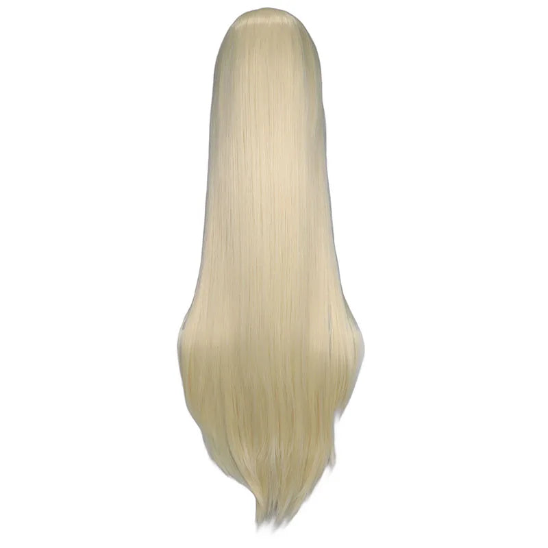 Long Straight Cosplay Wig Black Purple Black Red Pink Blue Dark Brown 100 Cm Synthetic Hair Wigs