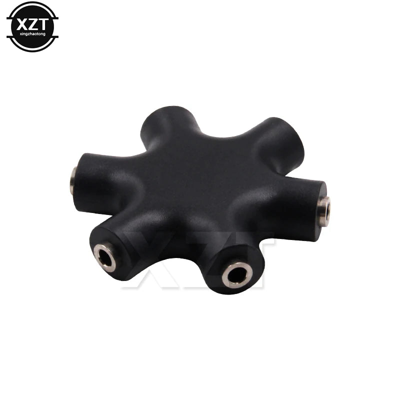 3.5mm Jack to 3.5 jack 6 Way Multi female Port Hub Aux Headphone jack Splitter Audio Cable Adapter Converter Earphone Accessory