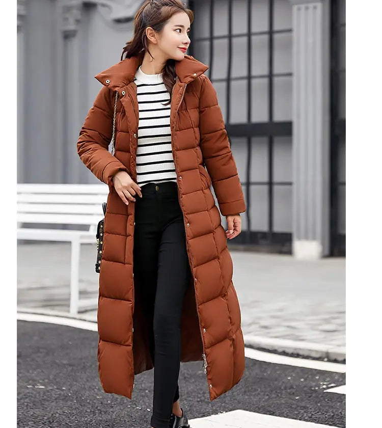 Women's Winter Warm Casual Fashion Long Hooded Jacket Down Jacket