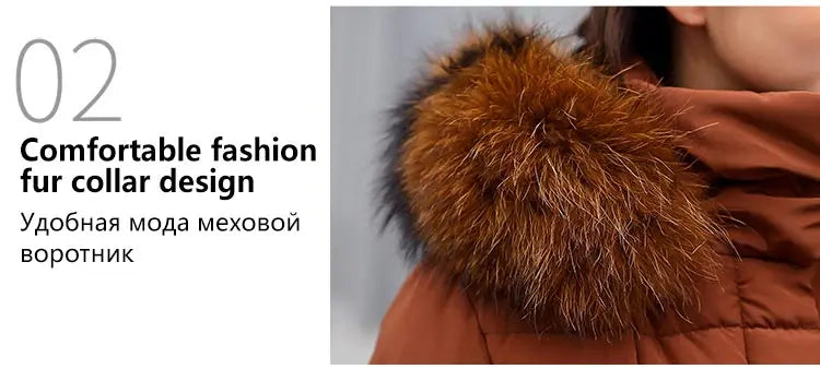 Women's Winter Warm Casual Fashion Long Hooded Jacket Down Jacket