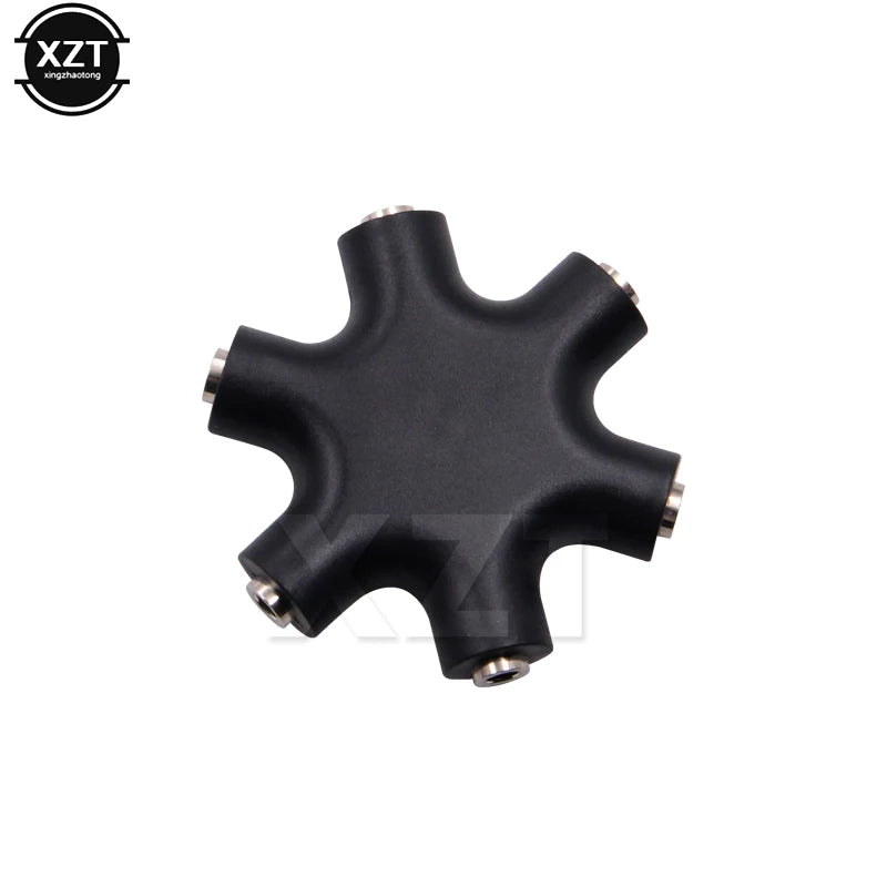 3.5mm Jack to 3.5 jack 6 Way Multi female Port Hub Aux Headphone jack Splitter Audio Cable Adapter Converter Earphone Accessory