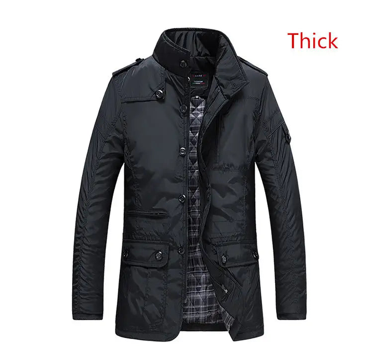 2025 Winter Men Jackets and Coats Leisure Windproof Thick Warm Jacket Men's Long Trench Coat Parka Clothing Drop Shipping
