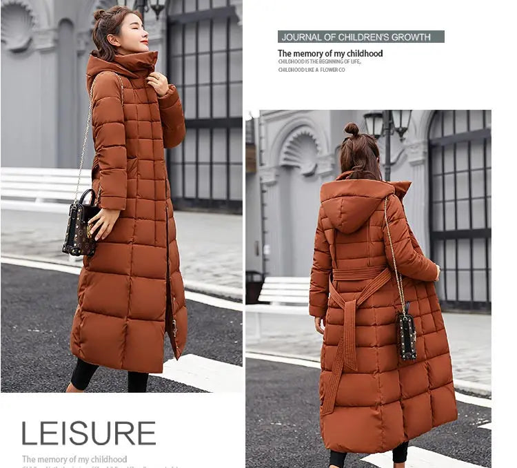 Women's Winter Warm Casual Fashion Long Hooded Jacket Down Jacket