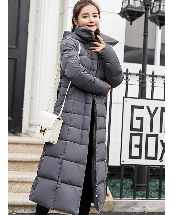 Women's Winter Warm Casual Fashion Long Hooded Jacket Down Jacket
