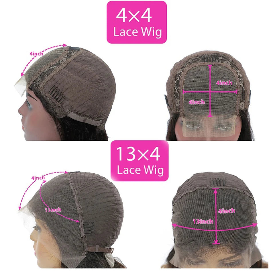 Brazilian Raw Kinky Curly 13x4 Lace Frontal Wig Pre-Plucked Human Hair Wigs with Baby Hair Natural Hairline 4x4 Lace Closure Wig