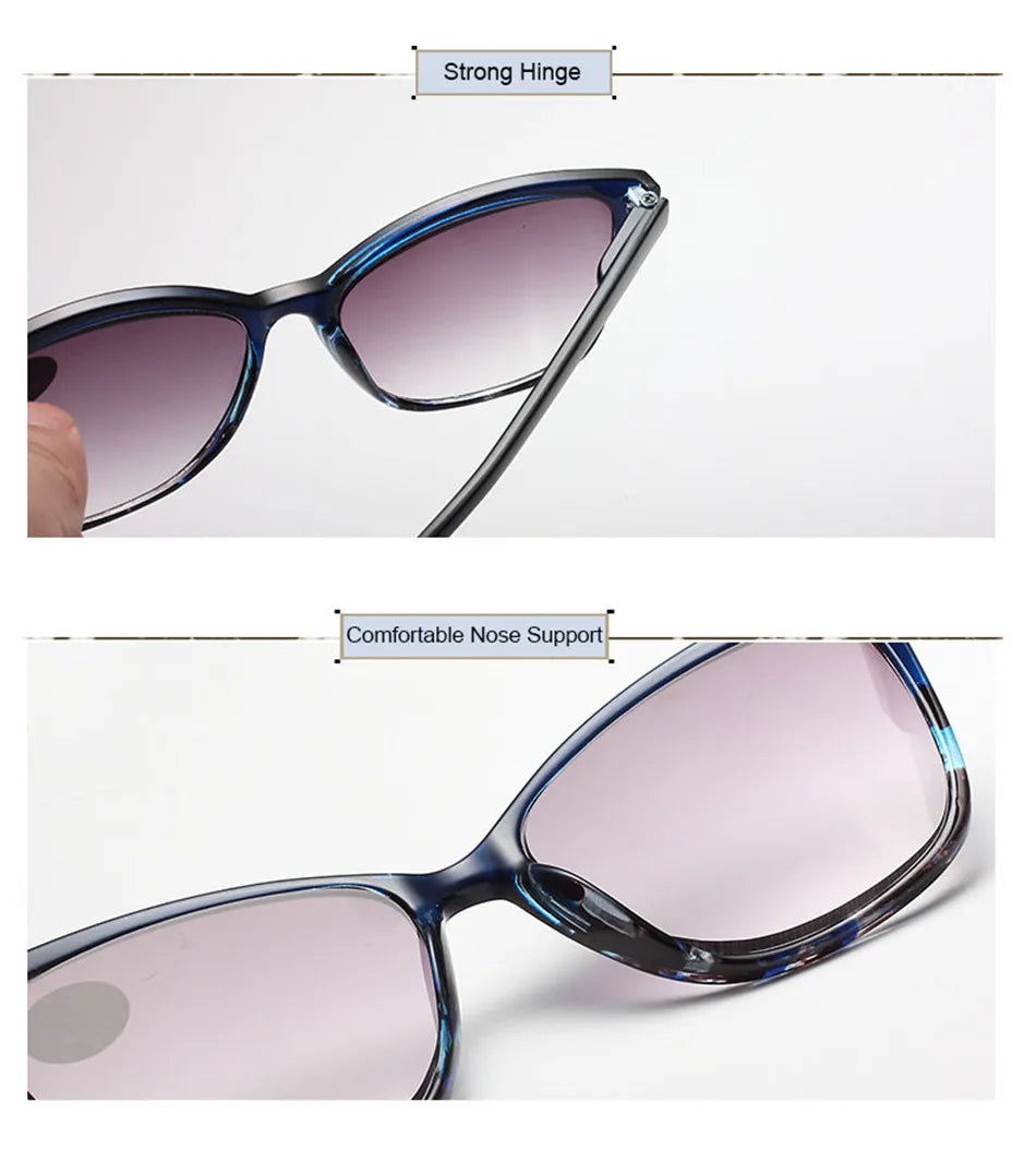 Sun Reading Glasses Women Brown Lens Floral Sunglasses Prebyopia Spectacles Eyeglasses Eyewear With Diopter +1.0to+4.0