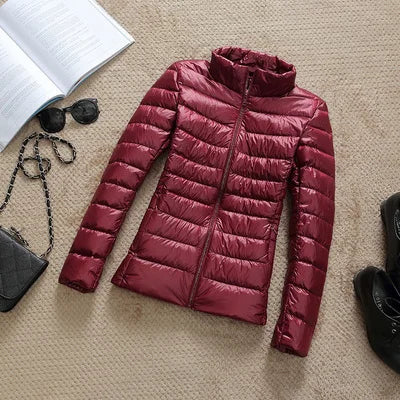 2024 New Casual 90% Ultra Light White Duck Down Jacket Women Autumn Winter Warm Coat Lady Plus Size Jackets Female Hooded Parka