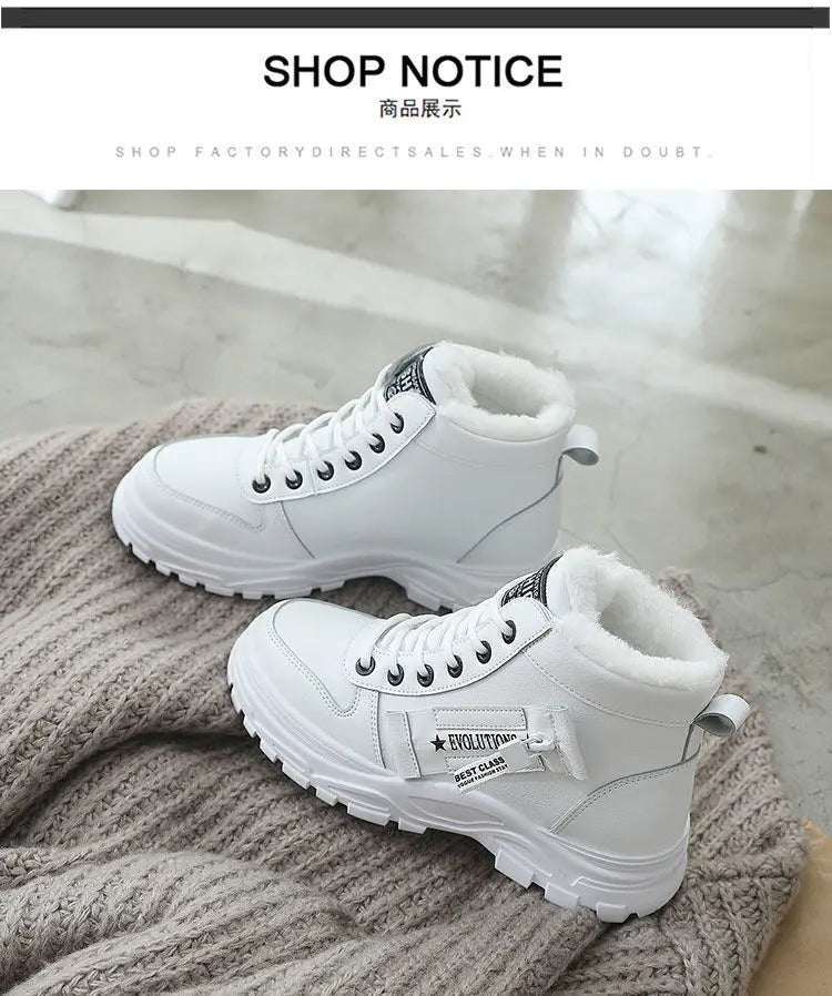 Winter Ladies Shoes  Lace up Women Sneakers Snow Ankle Boots Waterproof Warm Platform Botas woman footwear botas de mujer