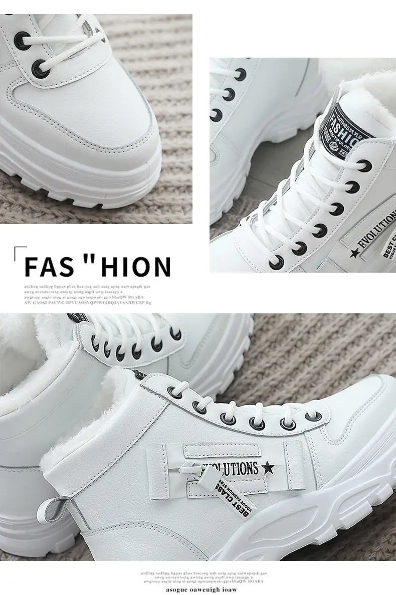 Winter Ladies Shoes  Lace up Women Sneakers Snow Ankle Boots Waterproof Warm Platform Botas woman footwear botas de mujer