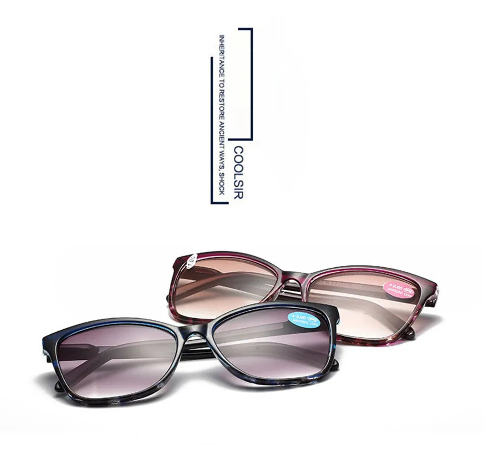 Sun Reading Glasses Women Brown Lens Floral Sunglasses Prebyopia Spectacles Eyeglasses Eyewear With Diopter +1.0to+4.0