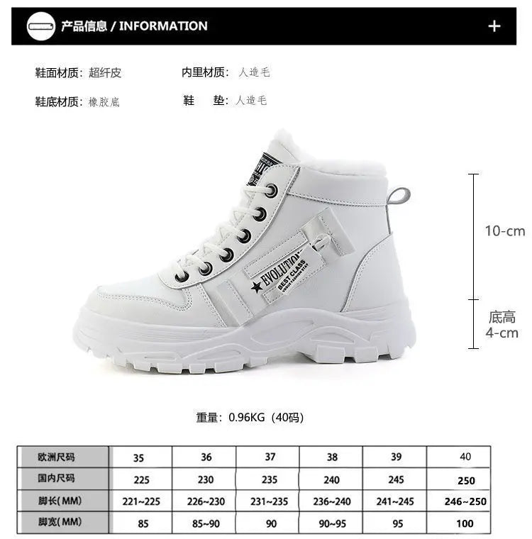 Winter Ladies Shoes  Lace up Women Sneakers Snow Ankle Boots Waterproof Warm Platform Botas woman footwear botas de mujer