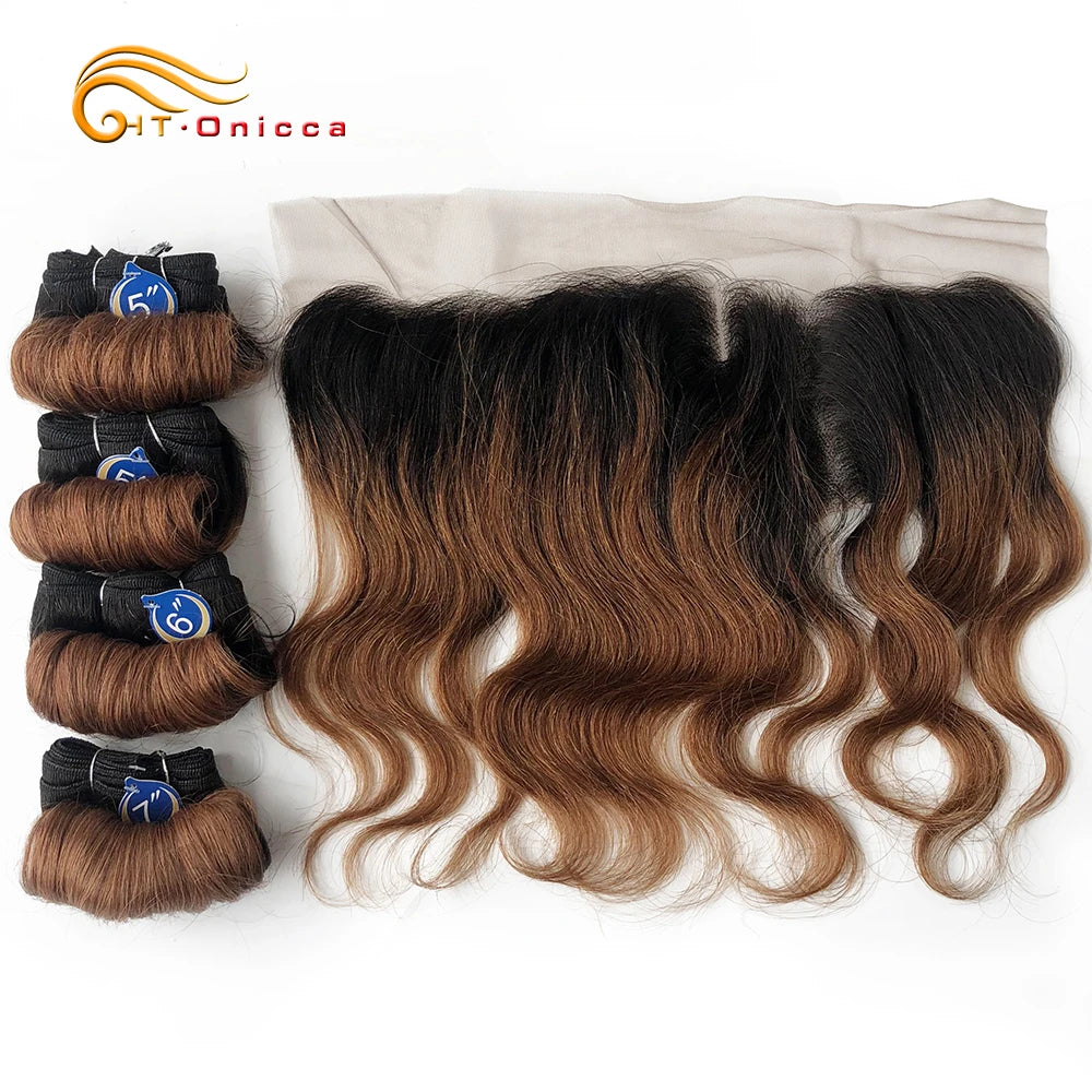 Body Wave Bundles With Closure Brazilian Hair Weave Bundles 13x4 Lace Frontal With Bundles Remy Human Hair Extensions
